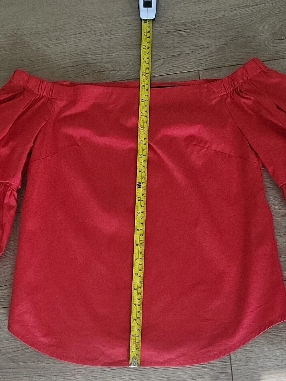 Banana Republic Off-Shoulder Puff Sleeve Blouse in Red